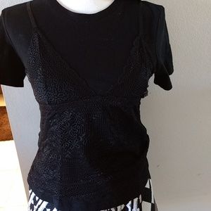 Zara black double top size small